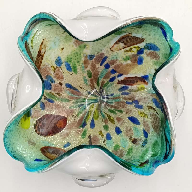 Beautiful Murano glass multi-color Tutti Frutti Sweets dish