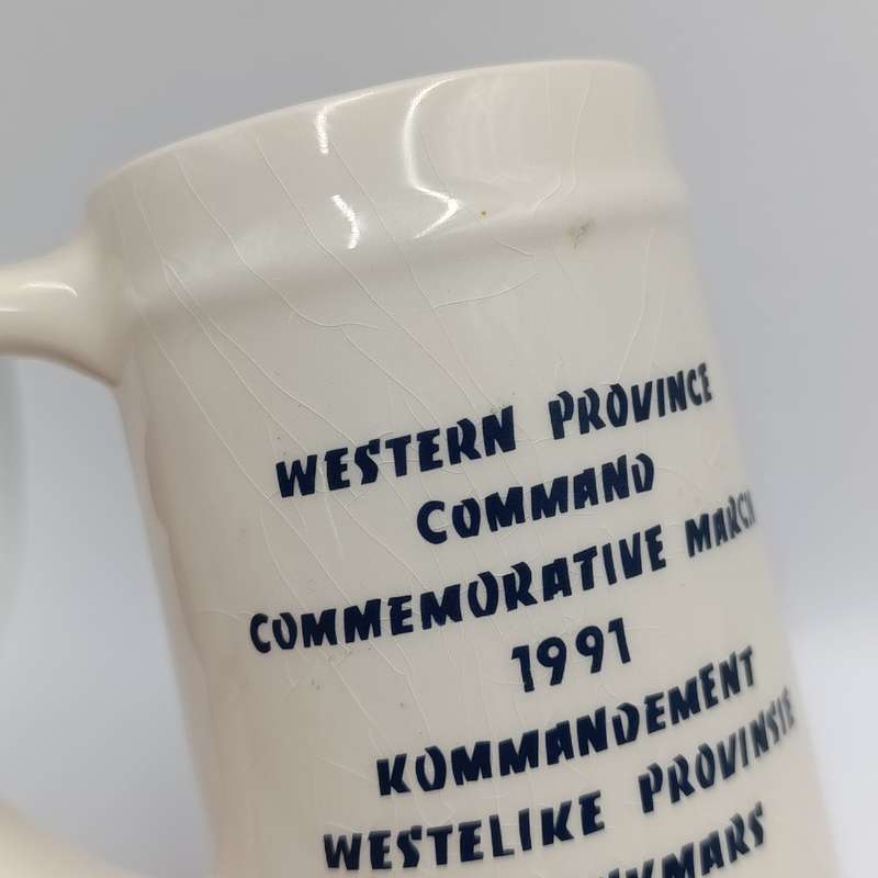 SADF Western Province command 1991 commemorative march mug