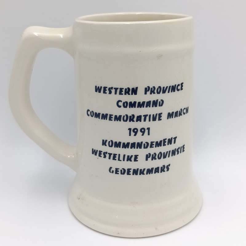 SADF Western Province command 1991 commemorative march mug