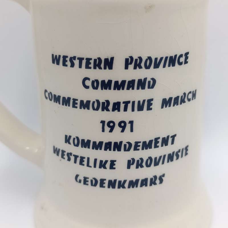 SADF Western Province command 1991 commemorative march mug