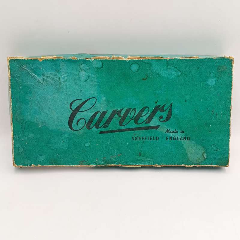 Vintage Carver's Sheffield 4 - piece meat carving set - box has some damage