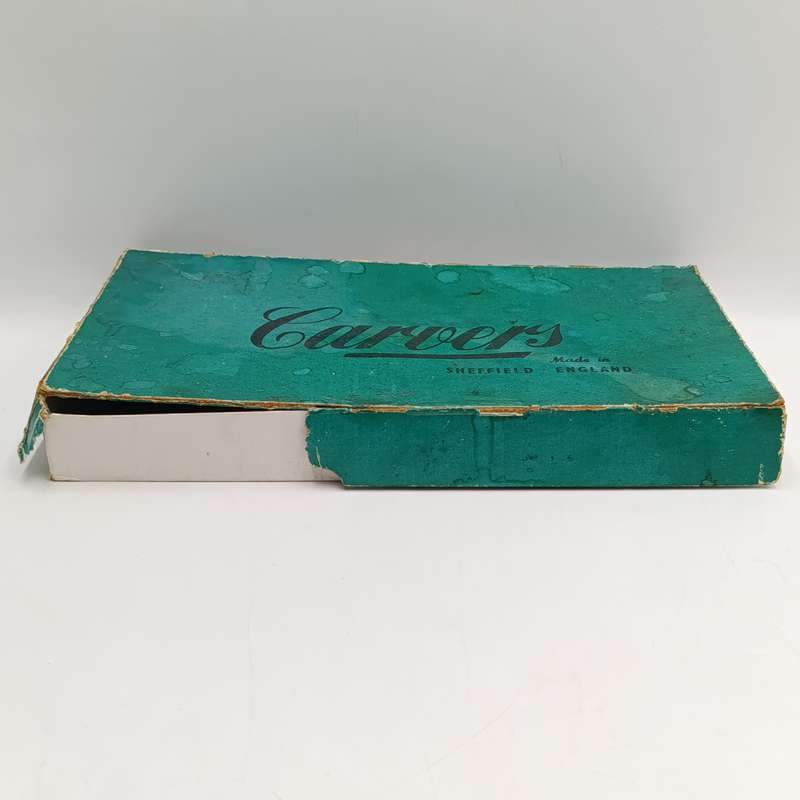 Vintage Carver's Sheffield 4 - piece meat carving set - box has some damage