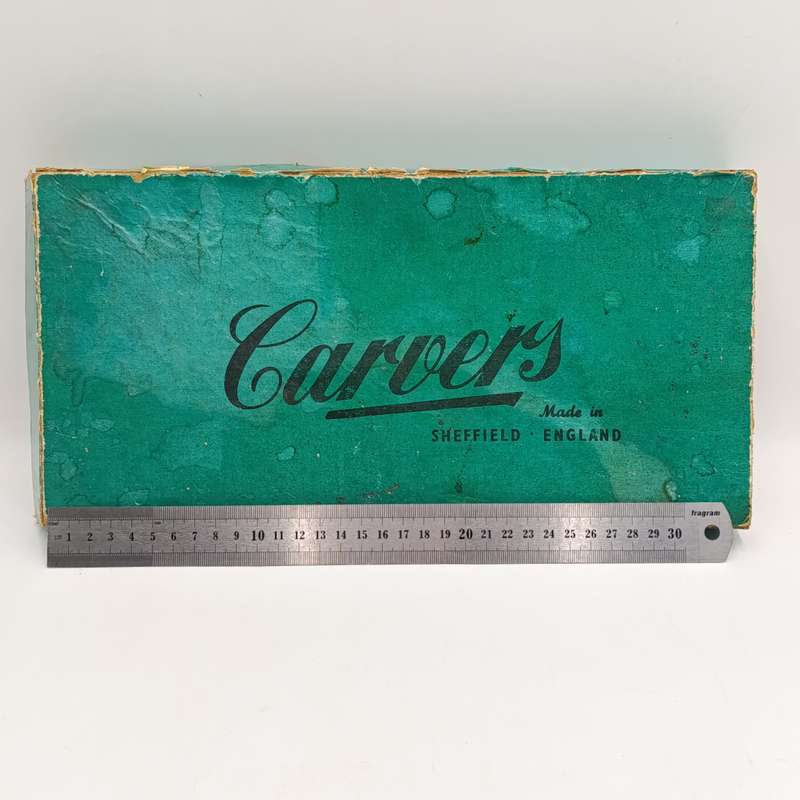 Vintage Carver's Sheffield 4 - piece meat carving set - box has some damage