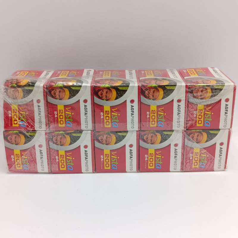 Sealed pack of 10 AGFA Vista 200 Colour 35mm films - 24 photos each