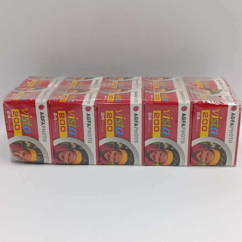 Sealed pack of 10 AGFA Vista 200 Colour 35mm films - 24 photos each