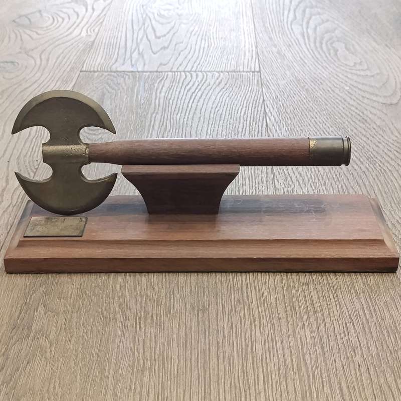 SADF 4 Recce axe trophy #031 issued to LT. W. Groenewald by officers of 4 Recce regiment