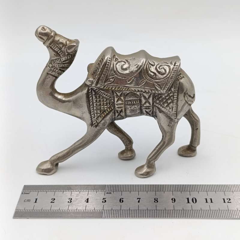 Beautiful white brass camel figurine