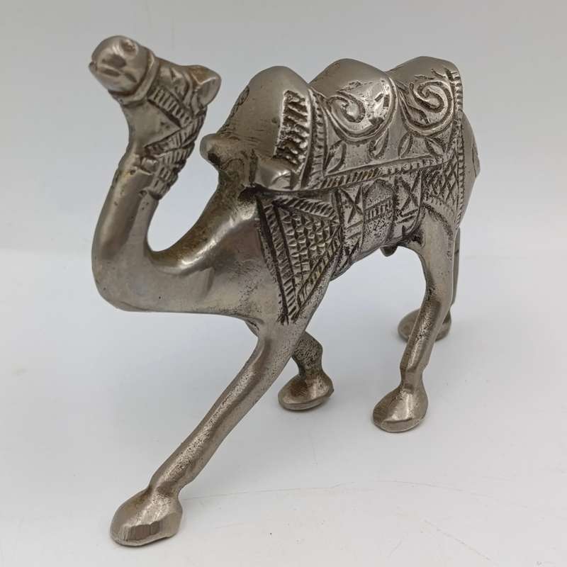 Beautiful white brass camel figurine