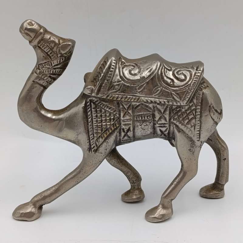 Beautiful white brass camel figurine