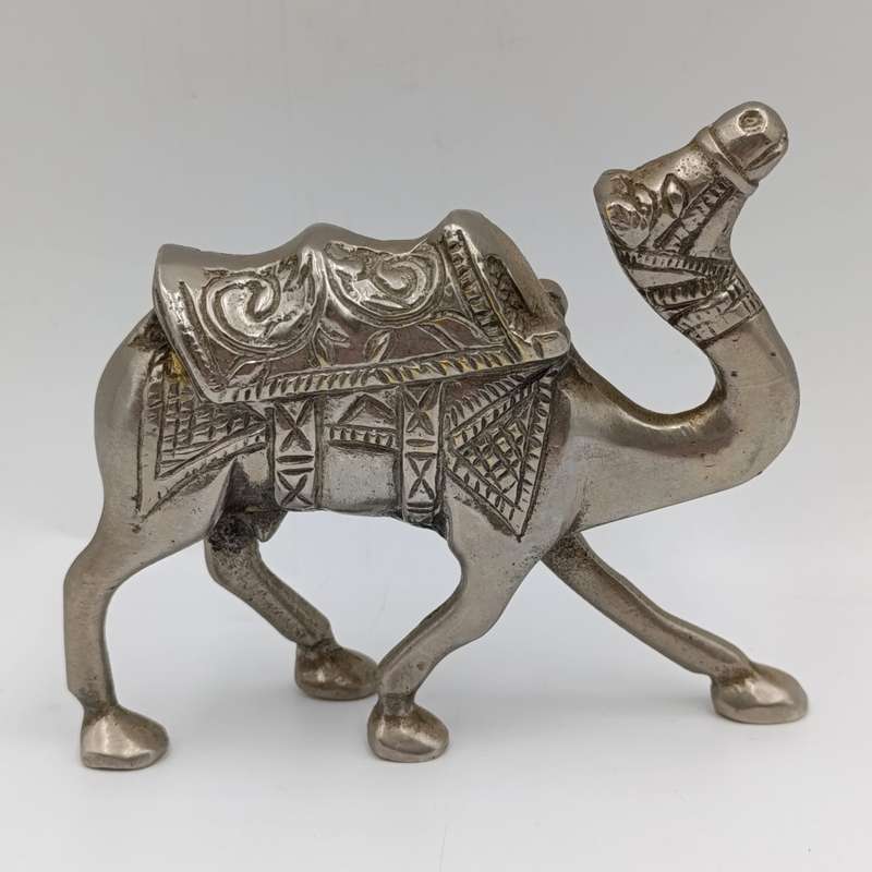 Beautiful white brass camel figurine