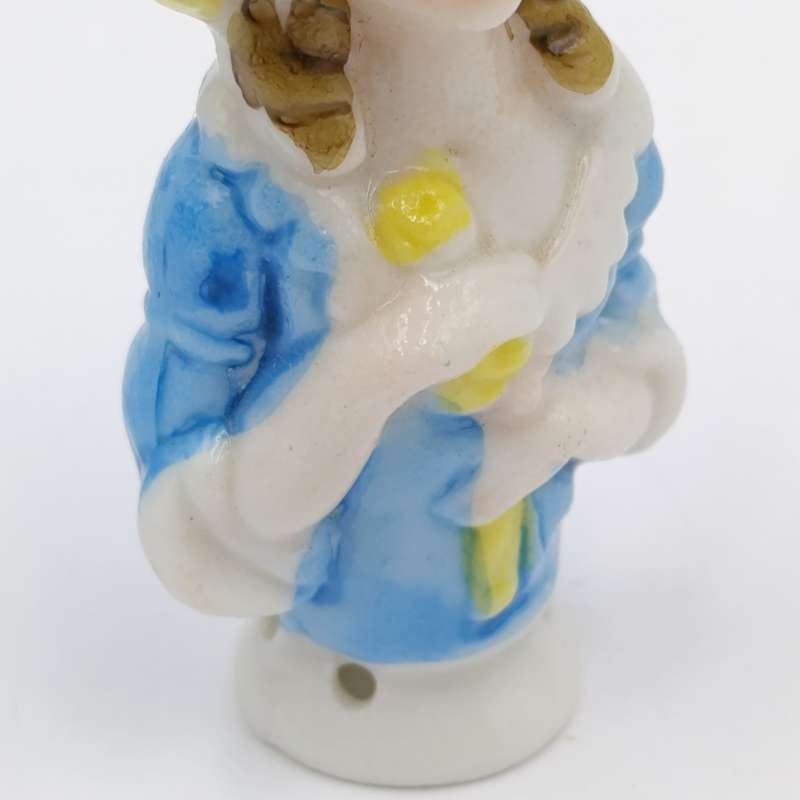 Antique Porcelain Lady Pin Cushion Top Half doll