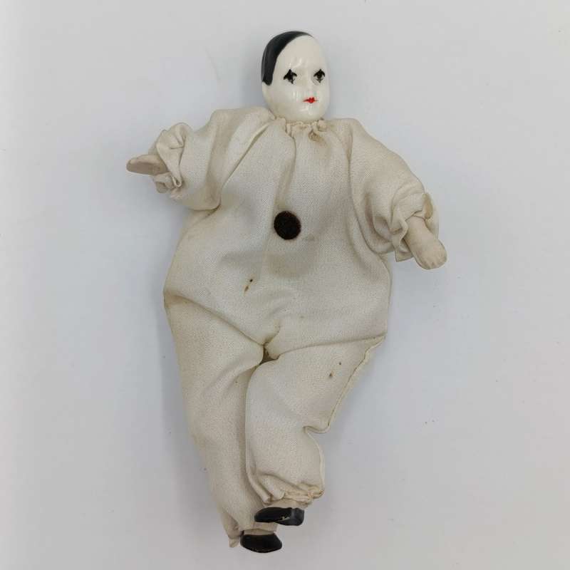 Vintage Retro Porcelain Pierrot clown doll
