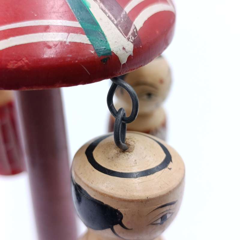 Vintage Japanese wooden spinning swing toy