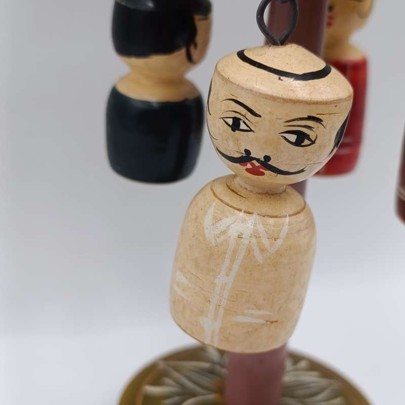 Vintage Japanese wooden spinning swing toy