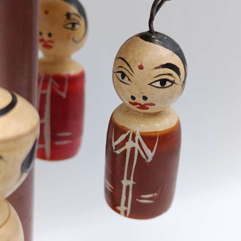 Vintage Japanese wooden spinning swing toy