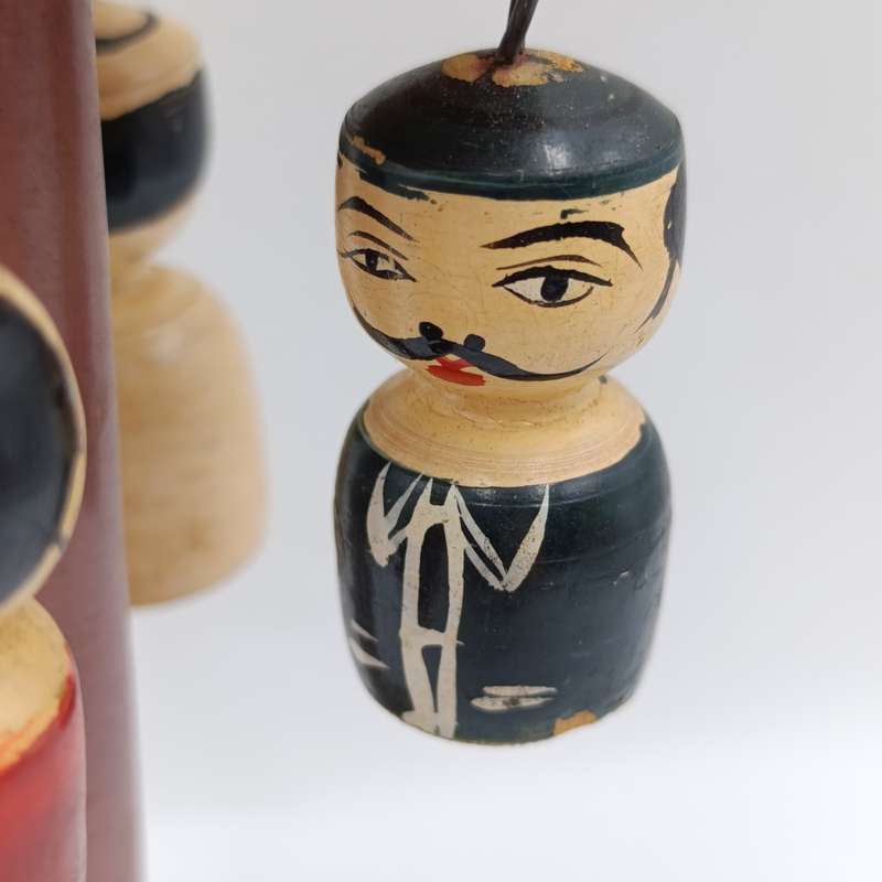 Vintage Japanese wooden spinning swing toy