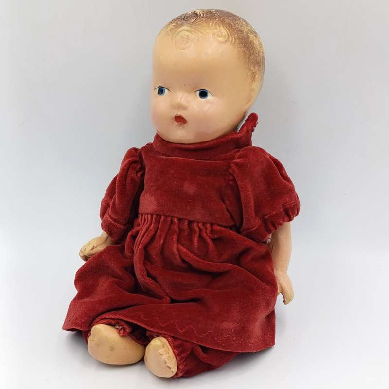 Vintage Composite Doll with hand made suit