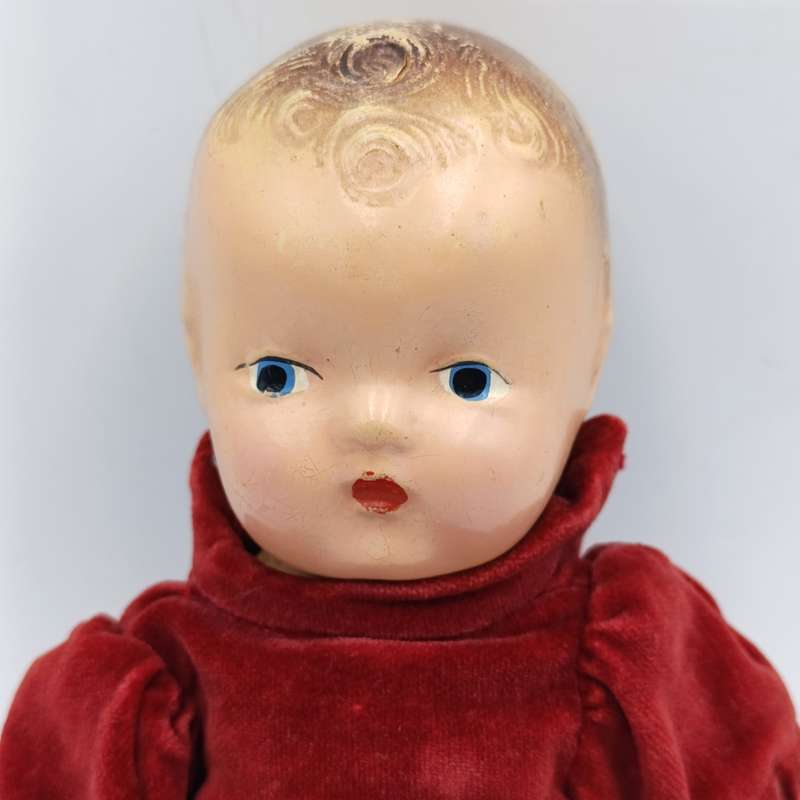 Vintage Composite Doll with hand made suit