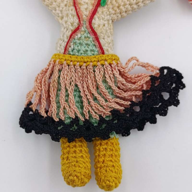 Vintage Japan Crochet Knitted doll - handmade - Dollhouse doll