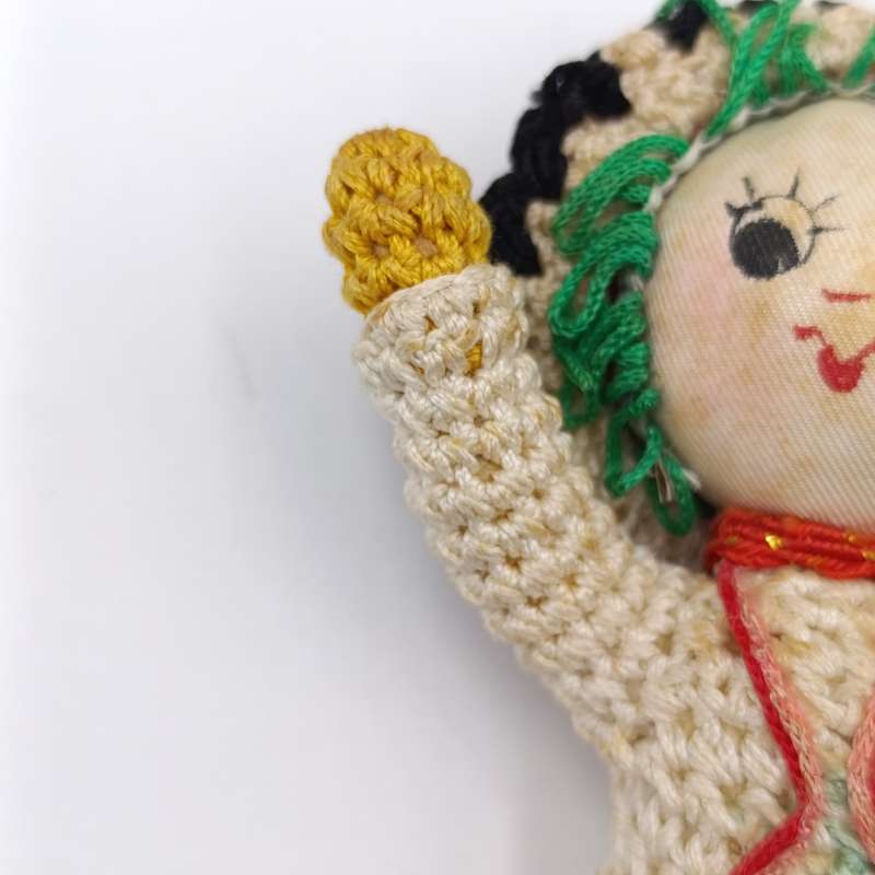 Vintage Japan Crochet Knitted doll - handmade - Dollhouse doll