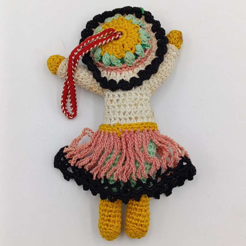 Vintage Japan Crochet Knitted doll - handmade - Dollhouse doll