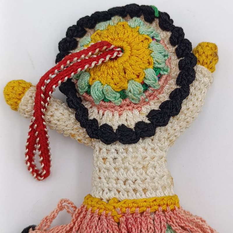 Vintage Japan Crochet Knitted doll - handmade - Dollhouse doll