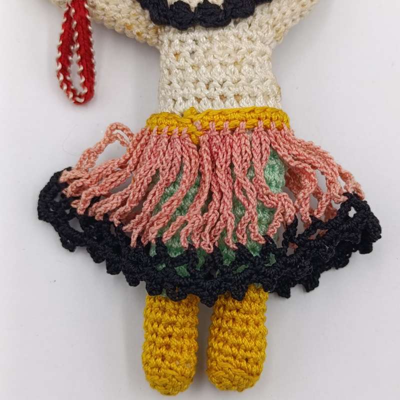 Vintage Japan Crochet Knitted doll - handmade - Dollhouse doll