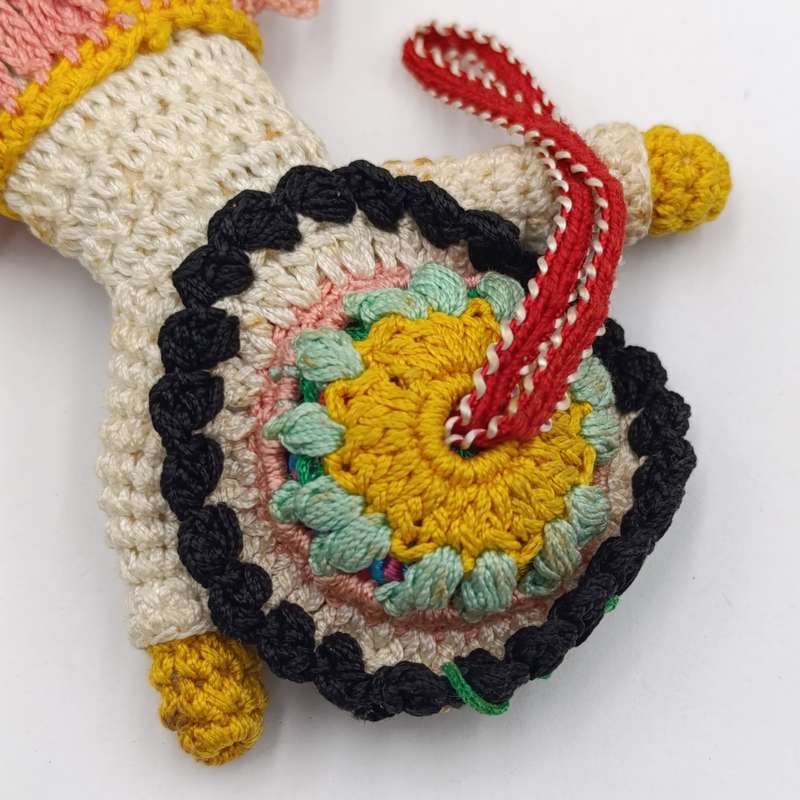 Vintage Japan Crochet Knitted doll - handmade - Dollhouse doll