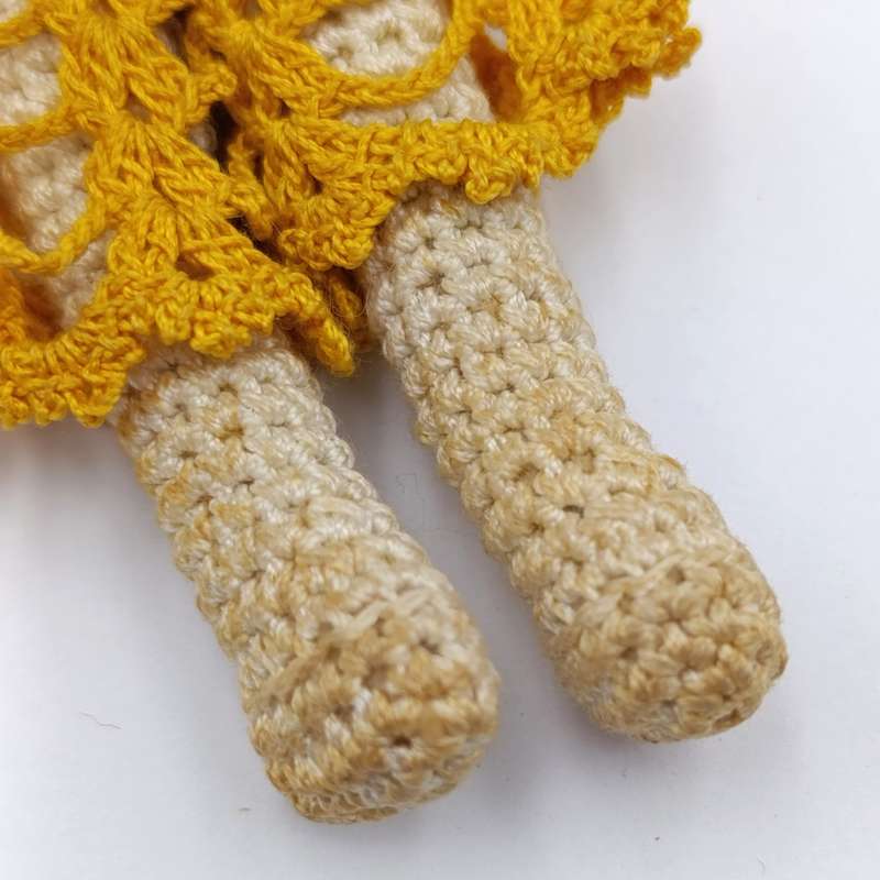 Vintage Japan Crochet Knitted doll, handmade miniature Dollhouse doll