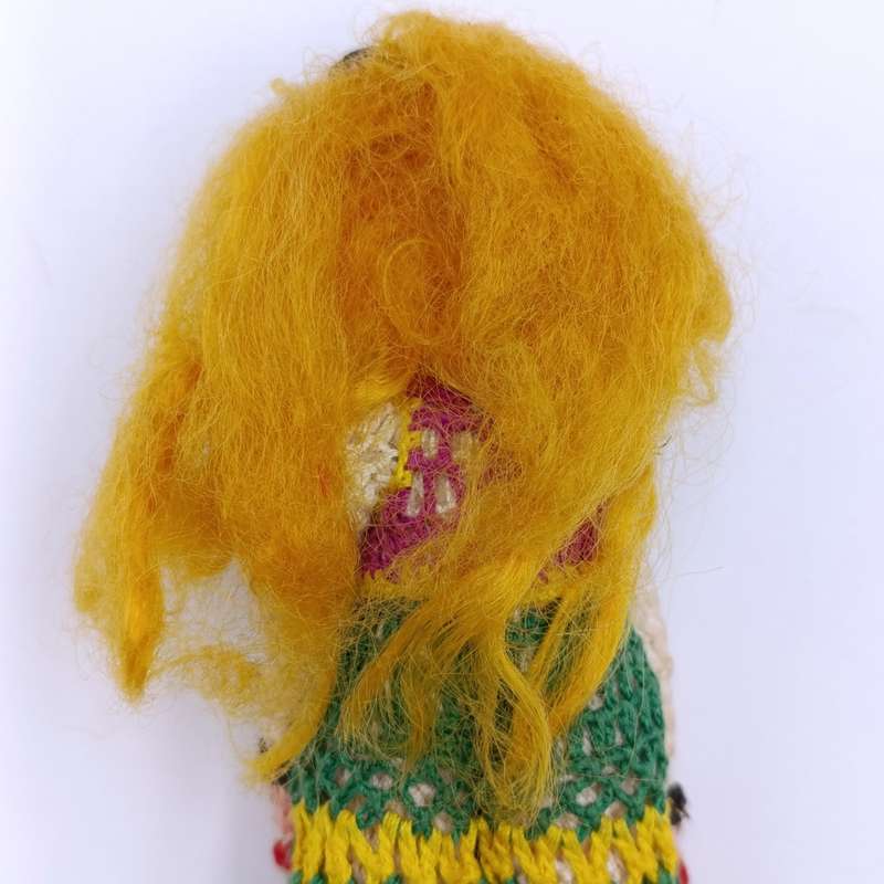 Vintage Japan Crochet Knitted doll, handmade Dollhouse doll