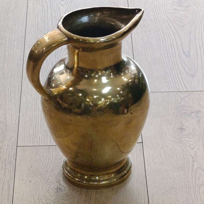 Antique solid brass pitcher jug