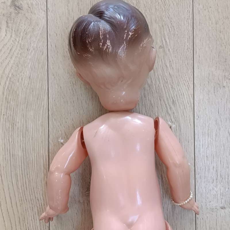 Vintage hard plastic boy doll - no clothing