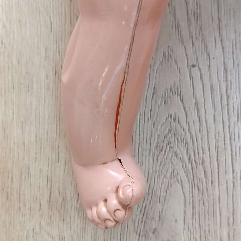 Vintage hard plastic boy doll - no clothing