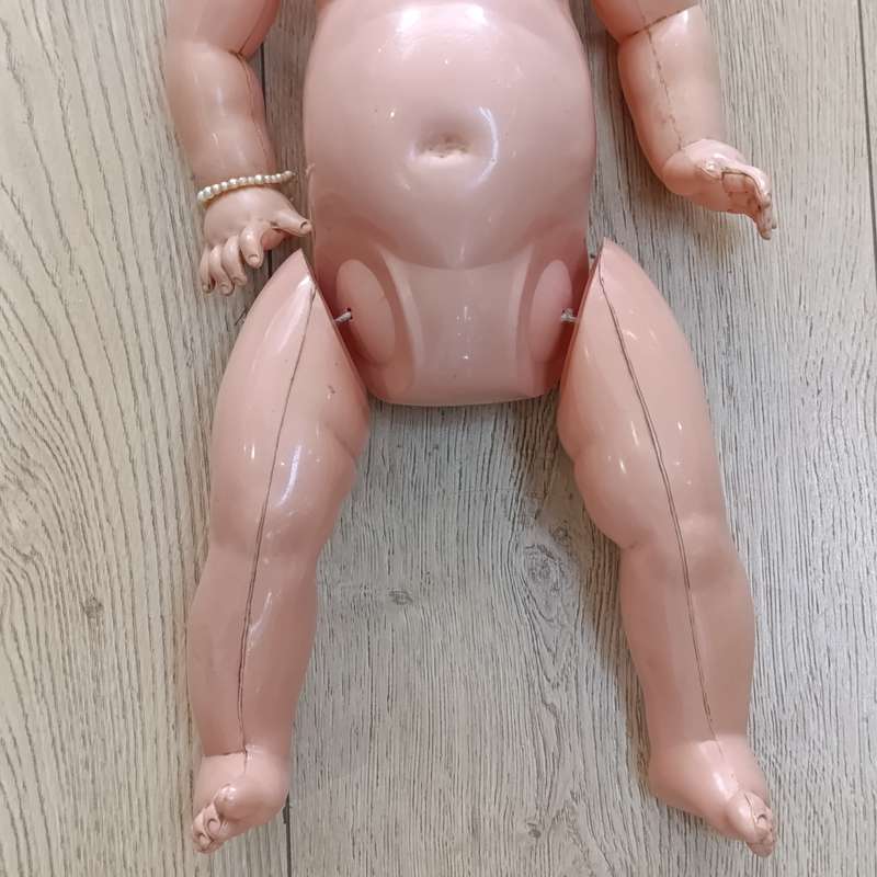 Vintage hard plastic boy doll - no clothing