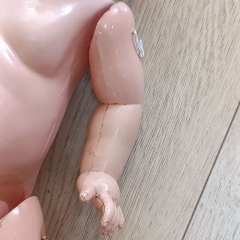 Vintage hard plastic boy doll - no clothing