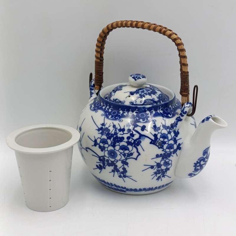 Vintage Japanese porcelain teapot with burner for candle