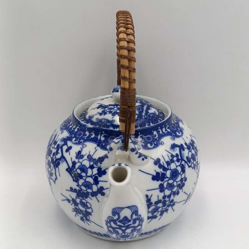 Vintage Japanese porcelain teapot with burner for candle