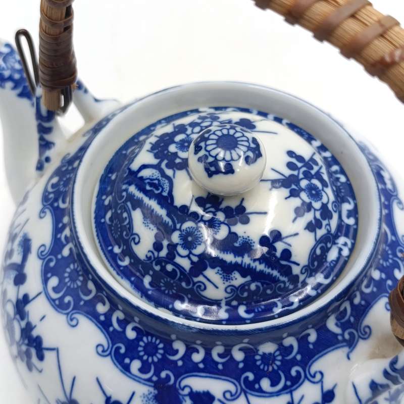 Vintage Japanese porcelain teapot with burner for candle
