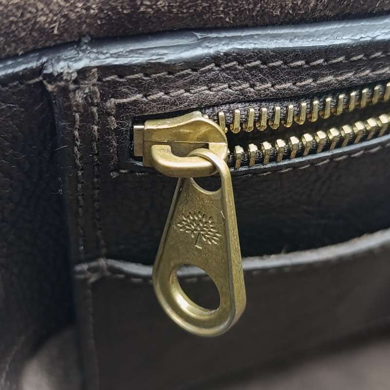 Original Mulberry dark brown leather handbag - serial number 312703