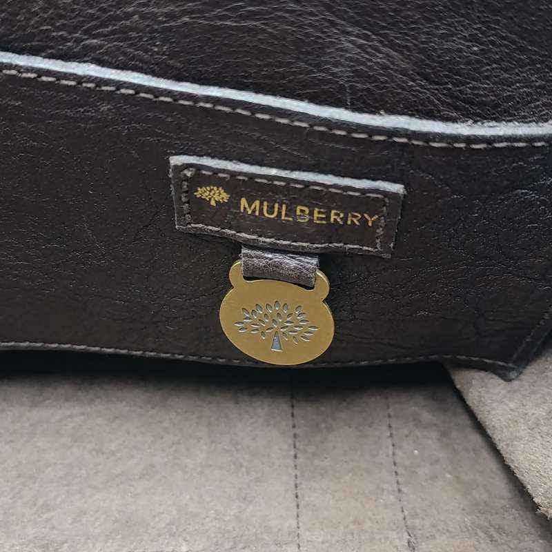 Original Mulberry dark brown leather handbag - serial number 312703