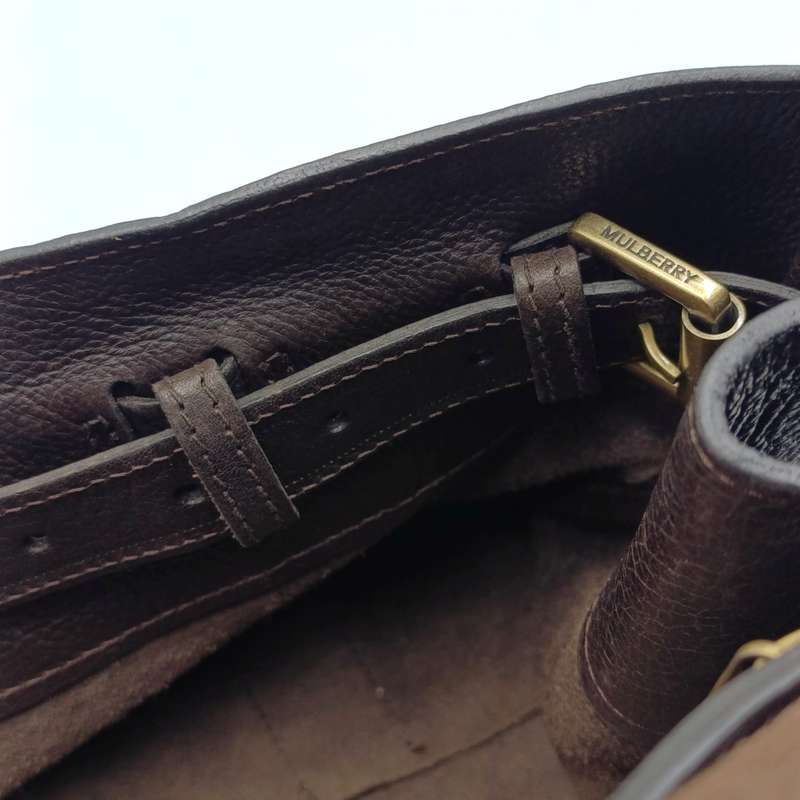 Original Mulberry dark brown leather handbag - serial number 312703