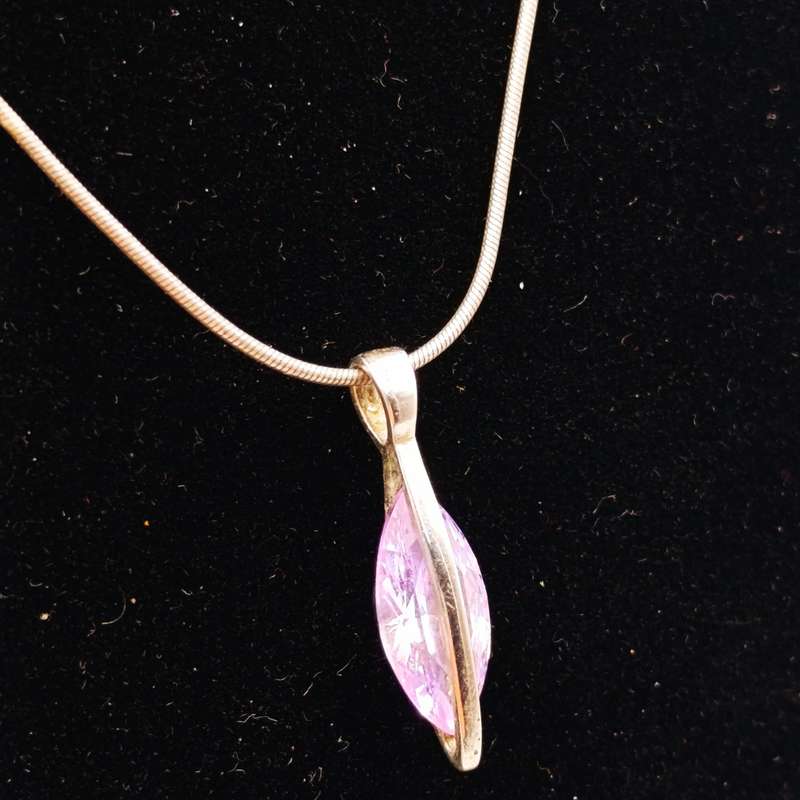 Sterling silver Iolite / Amerthyst choker necklace and earing set