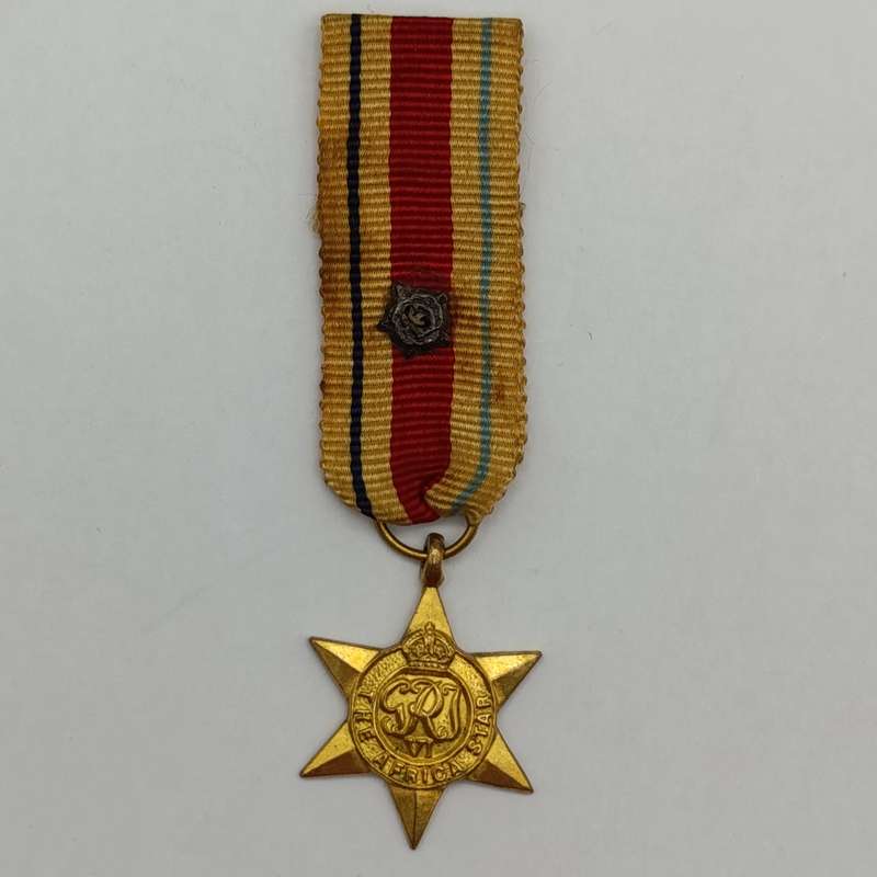 WW2 The Africa Star miniature medal with North Africa rosette