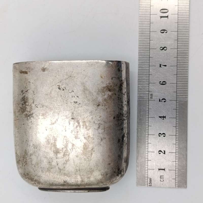 Antique Walker and Hall silverplated glass hipflask with leather cladding