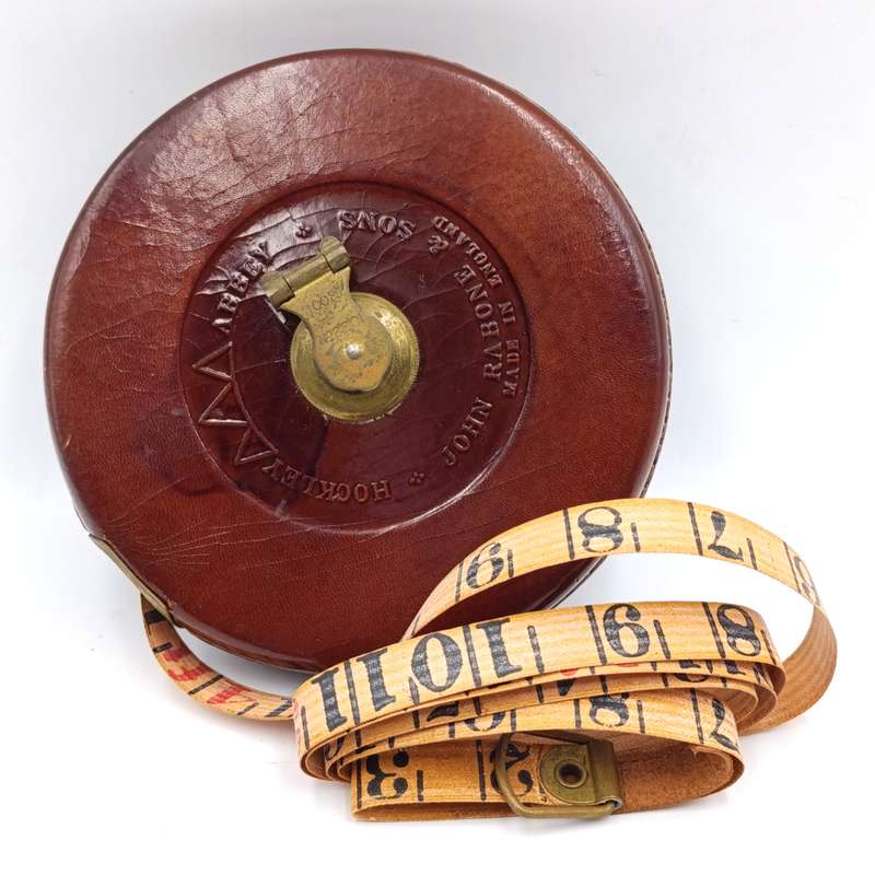 Antique John Rabone and Sons Linen measuring tape in original box