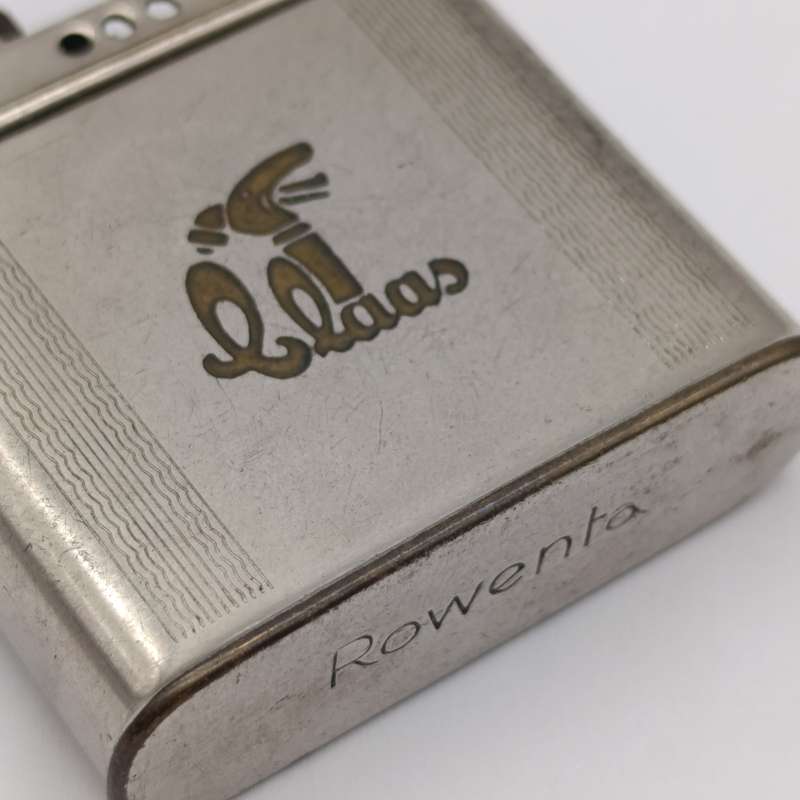Vintage Rowonta pocket lighter with Claas advertising - working