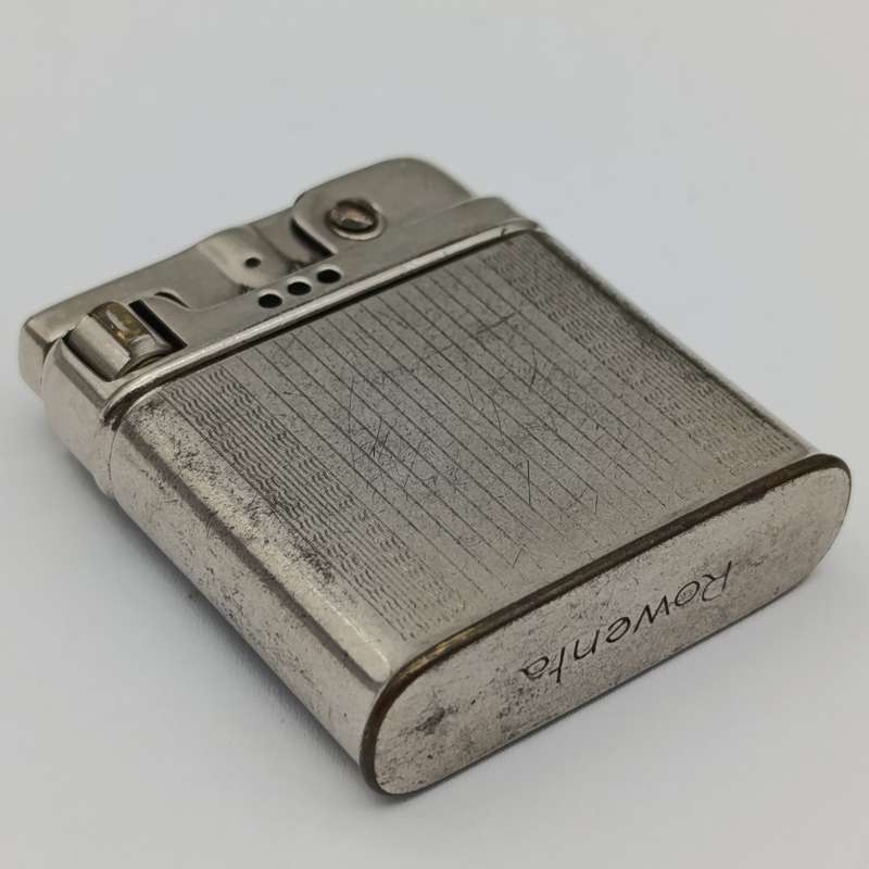 Vintage Rowonta pocket lighter with Claas advertising - working
