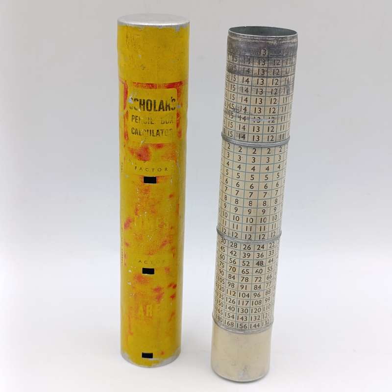 Vintage Scholar pencil box calculator