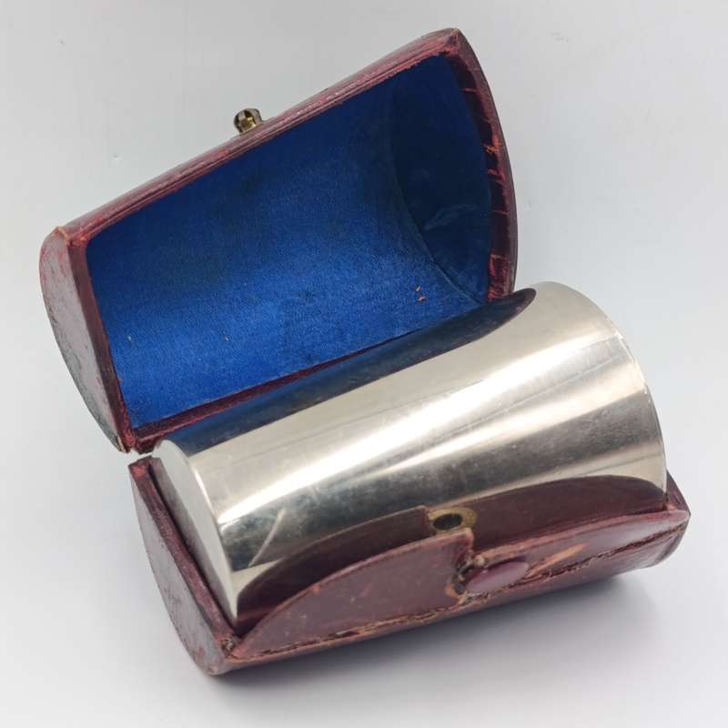 Set of 6 Antique stainless steel cups in original case