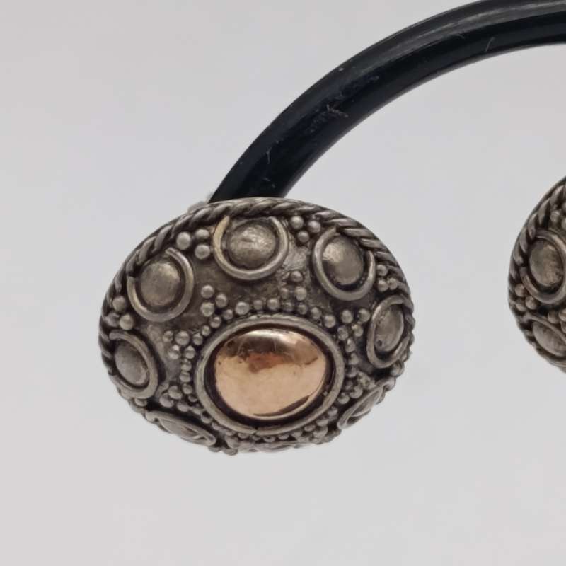 Pair of vintage Sterling silver earrings with gold clad centre - weighs 2.0g